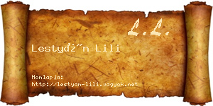 Lestyán Lili névjegykártya