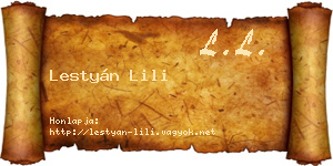 Lestyán Lili névjegykártya