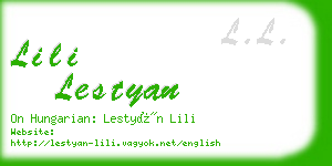 lili lestyan business card